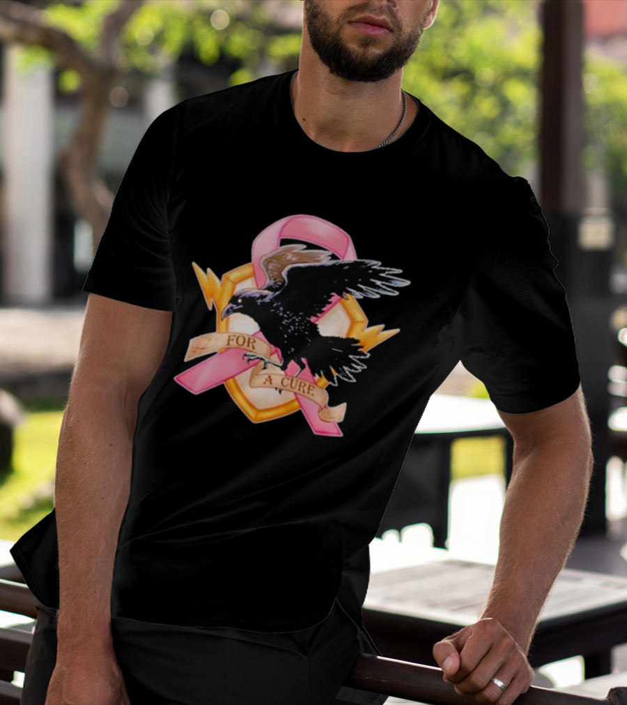 Jordan Crowe Breast Cancer Awareness Pink Ribbon Crow T-Shirt