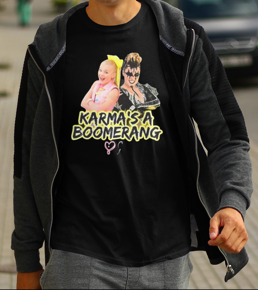 Karma's A Boomerang Pop Star And Rock Icon Style Contrast T-Shirt