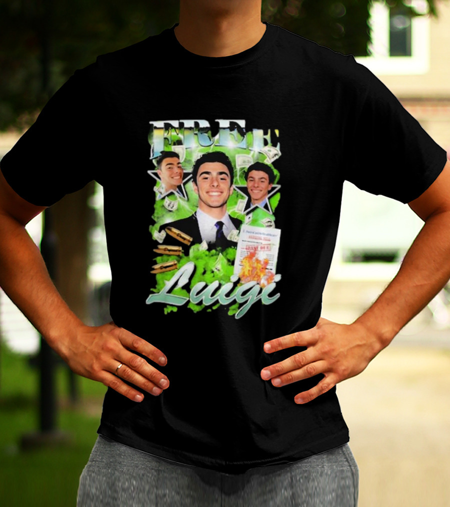 Free Luigi Keiajah Concert Green Money Stars T-Shirt