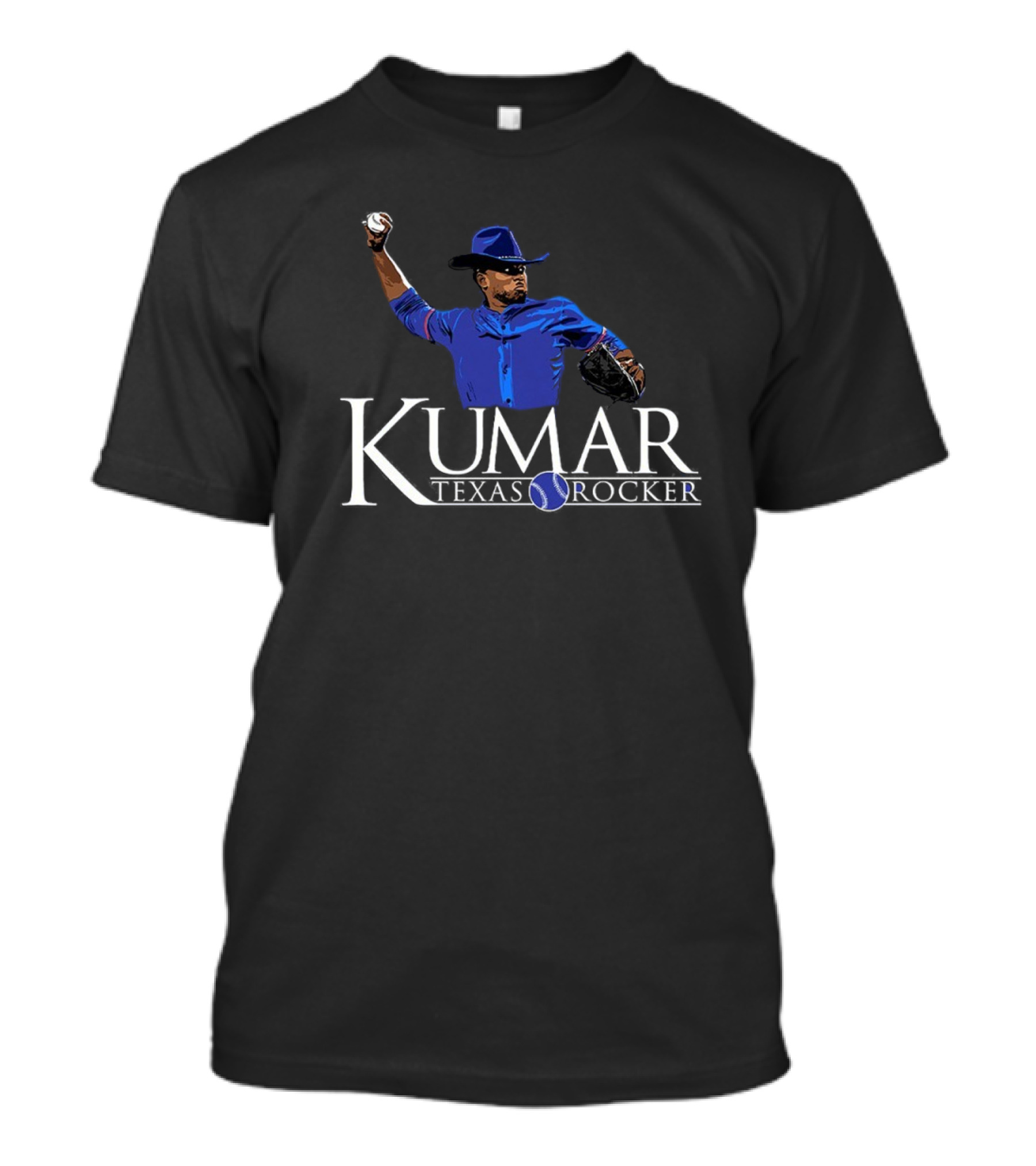 Kumar Texas Rocker Baseball Pitcher Cowboy Hat T-Shirt