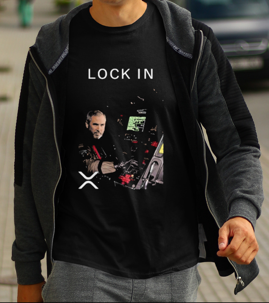 Lock In Brad Garlinghouse XRP Crypto Control Panel T-Shirt