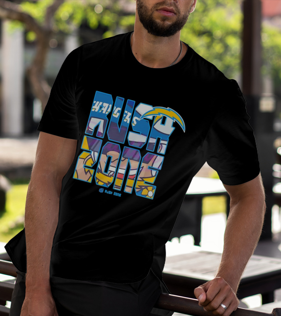 Los Angeles Chargers Rush Zone Cartoon Football T-Shirt