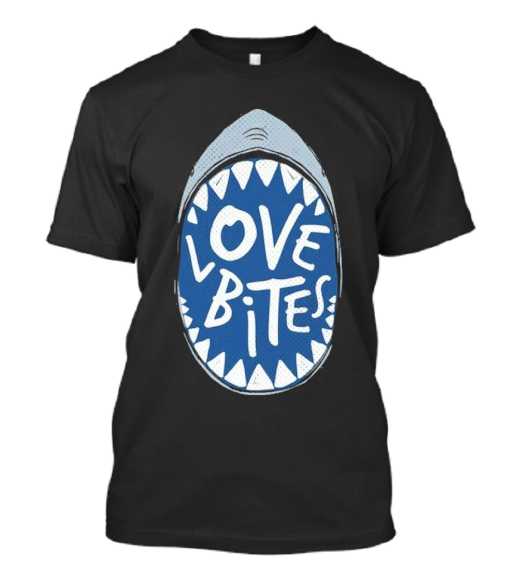 Love Bites Shark Mouth Teeth Graphic T-Shirt