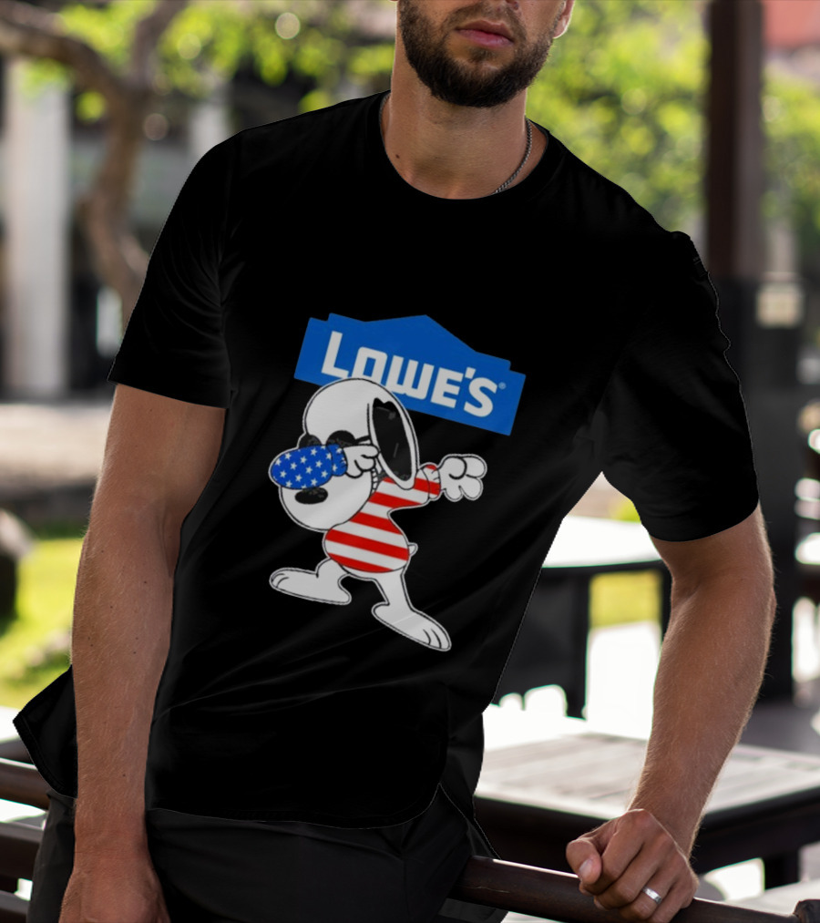 Lowe's Snoopy Dabbing American Flag Outfit T-Shirt
