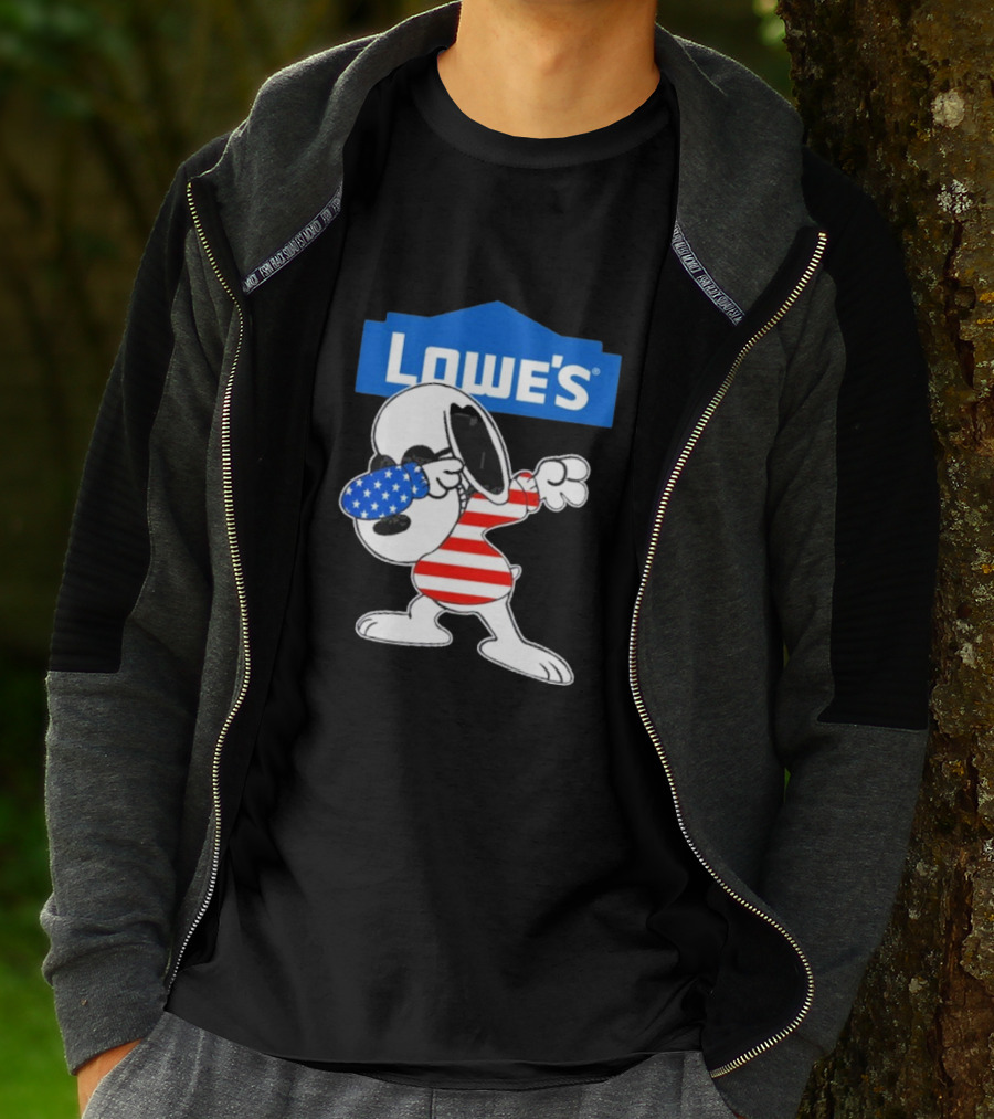 Lowe's Snoopy Dabbing American Flag Outfit T-Shirt