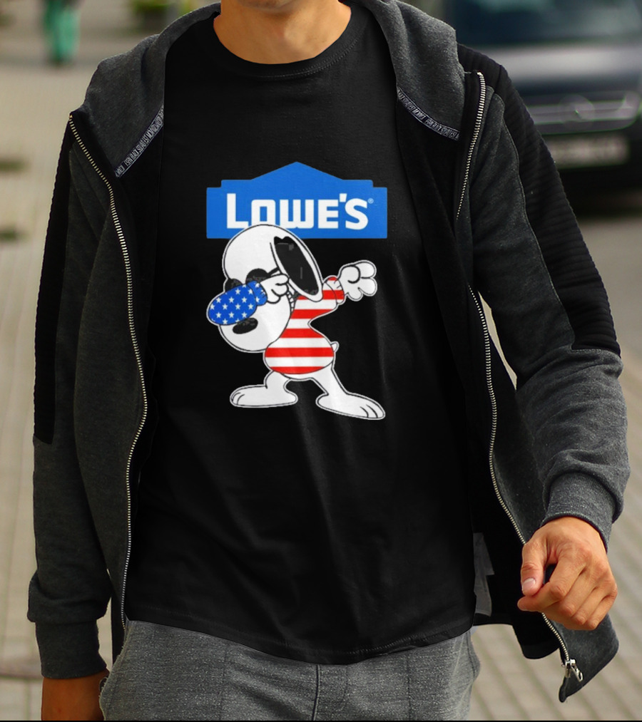 Lowe's Snoopy Dabbing American Flag Outfit T-Shirt