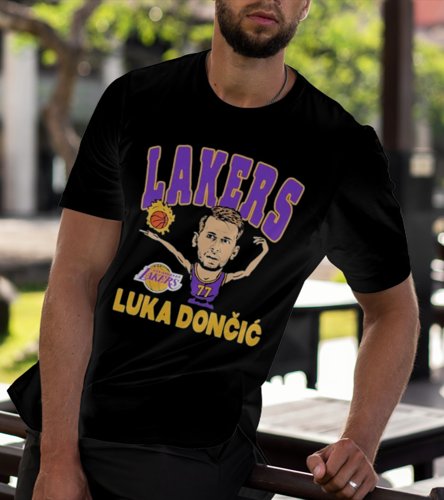 Luka Dončić Los Angeles Lakers Basketball Caricature 77 T-Shirt