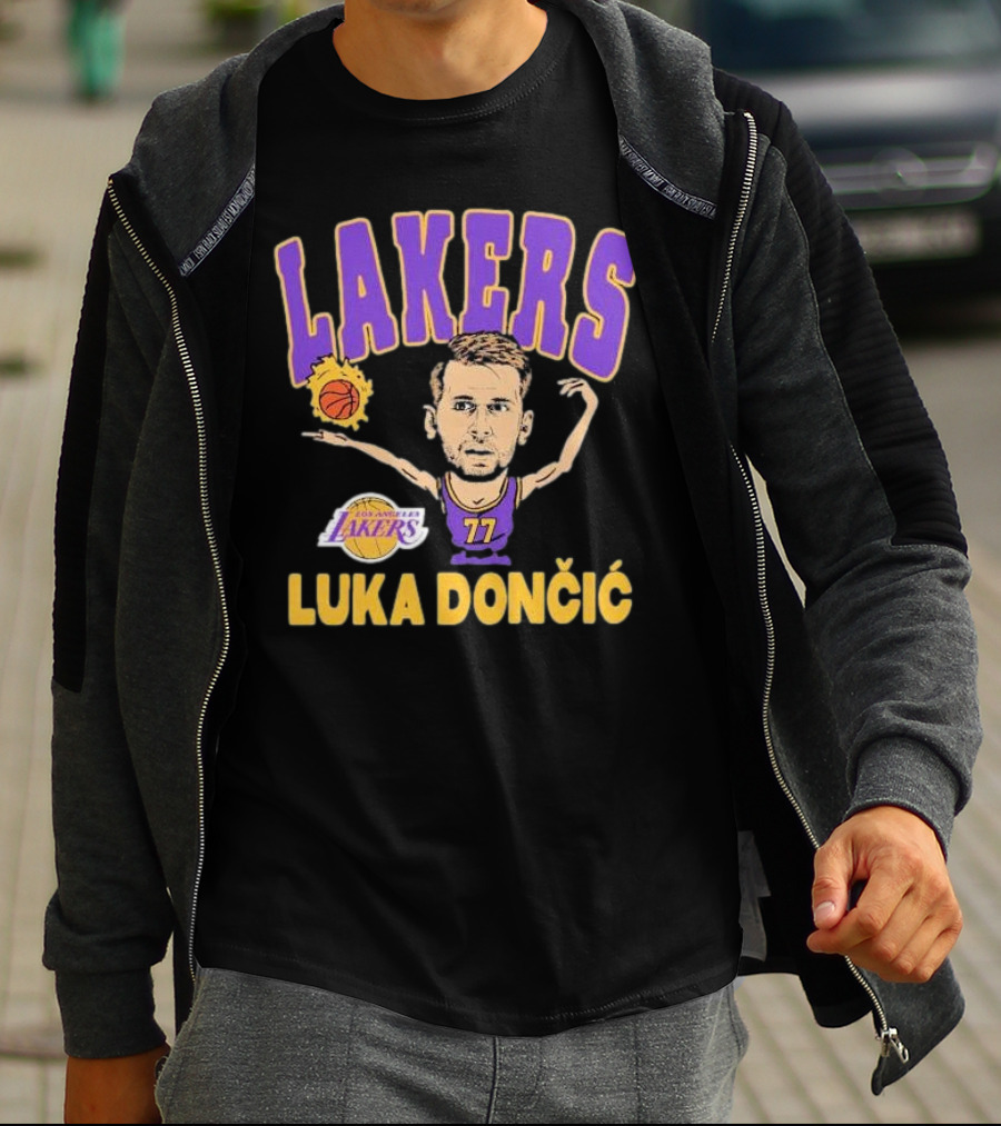 Luka Dončić Los Angeles Lakers Basketball Caricature 77 T-Shirt