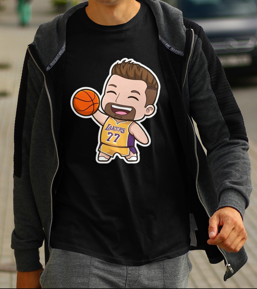 Luka Doncic Lakers 77 Chibi Cartoon Basketball T-Shirt