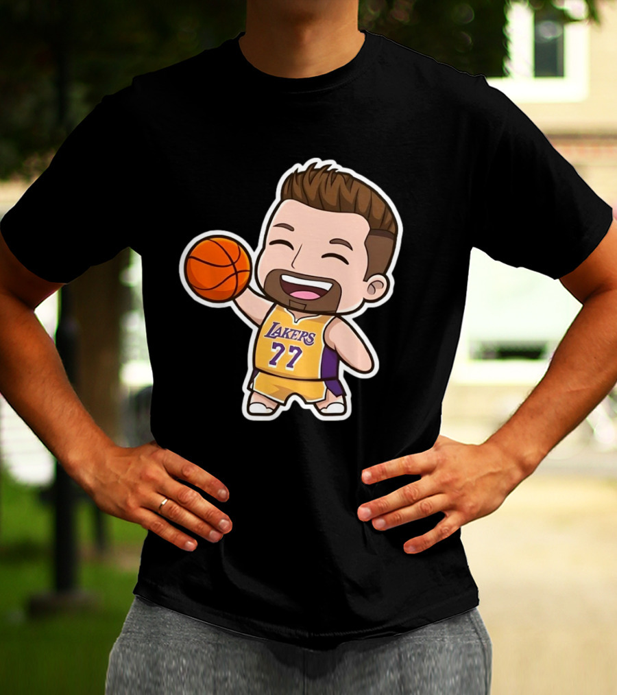 Luka Doncic Lakers 77 Chibi Cartoon Basketball T-Shirt