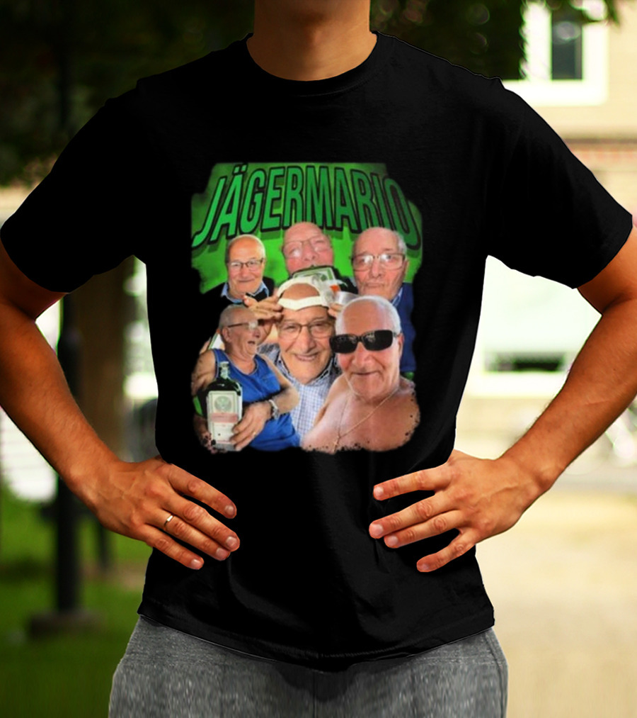 Marioscerra5 Jägermario Sigma Funny Multiphoto Collage T-Shirt