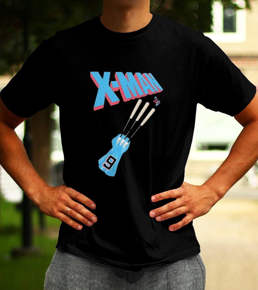 X-Man Miami Marlins Baseball Number 9 Batting Glove T-Shirt