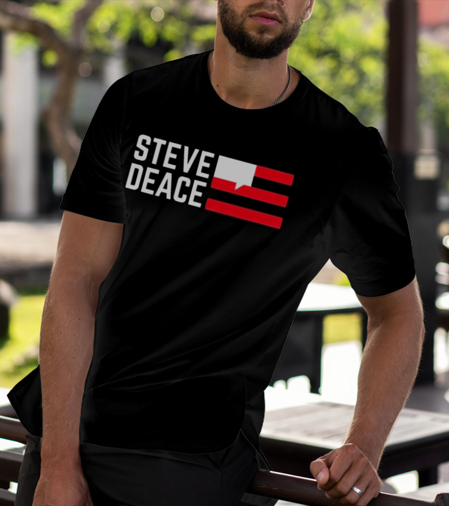STEVE DEACE Red White Speech Bubble Stripes T-Shirt