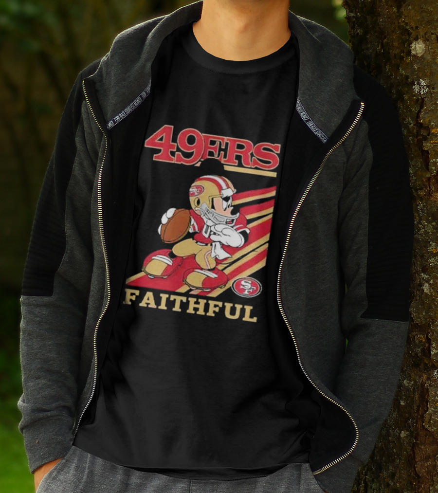 49ers Faithful Mickey Mouse Football Player T-Shirt