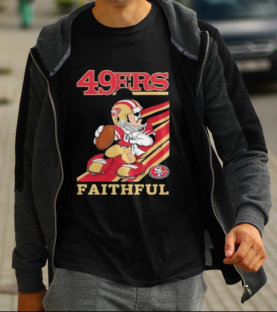 49ers Faithful Mickey Mouse Football Player T-Shirt