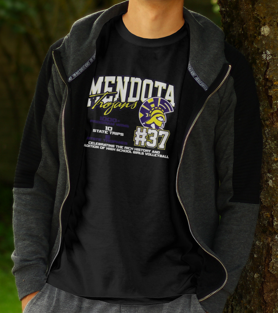 Mendota Trojans 1000 Wins 10 State Trips Tradition Of High School Girls Volleyball #37 T-Shirt