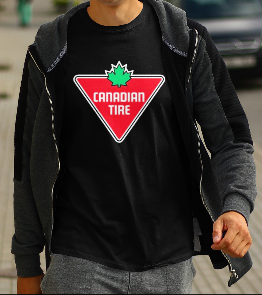 Mike Myers Canadian Tire Logo Red Triangle With Green Maple Leaf T-Shirt
