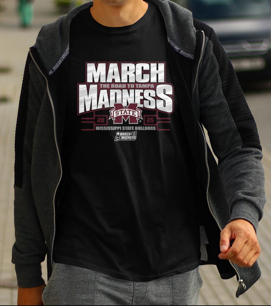 March Madness The Road To Tampa 2025 Mississippi State Bulldogs T-Shirt