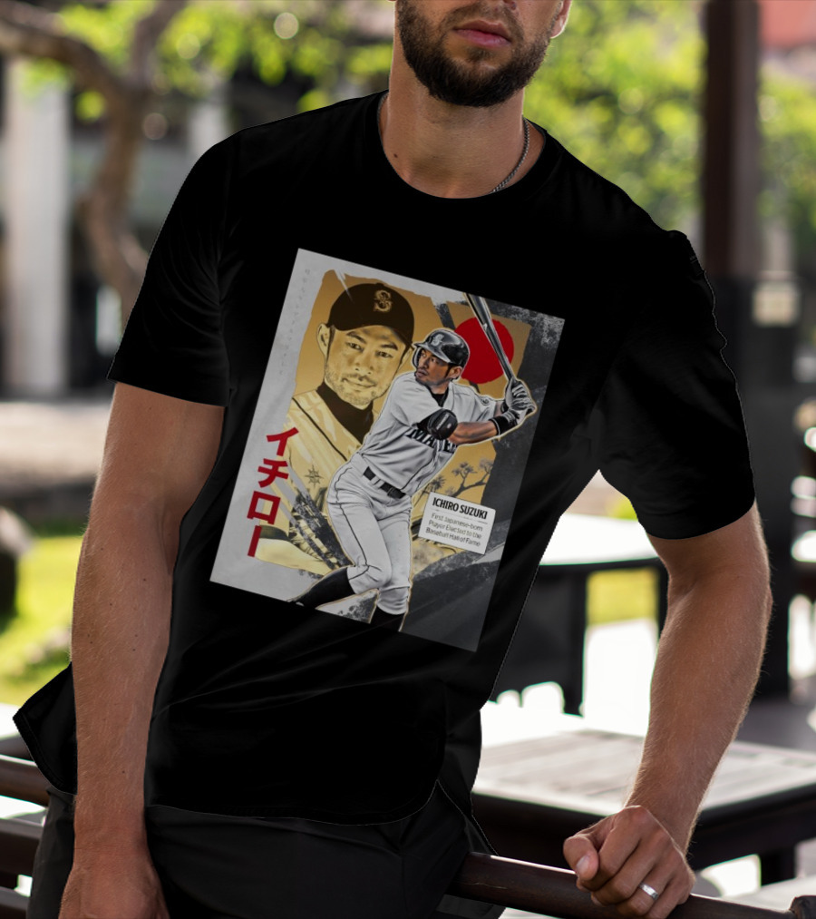 Ichiro Suzuki Seattle Mariners First Japanese-Born Player Elected To Baseball Hall Of Fame Red Sun T-Shirt