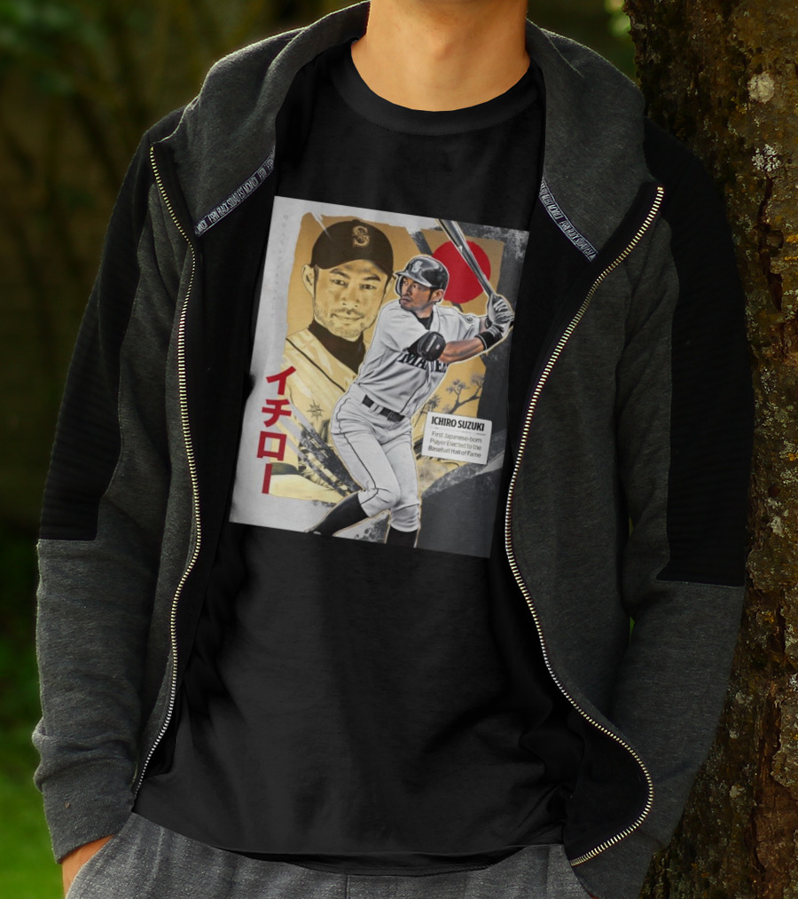 Ichiro Suzuki Seattle Mariners First Japanese-Born Player Elected To Baseball Hall Of Fame Red Sun T-Shirt