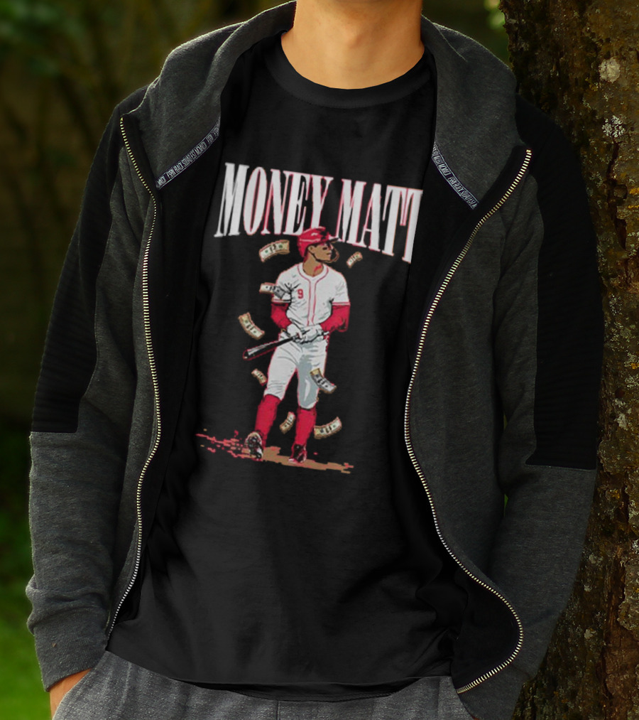 Money Matt McLain Red Baseball Player Icon T-Shirt