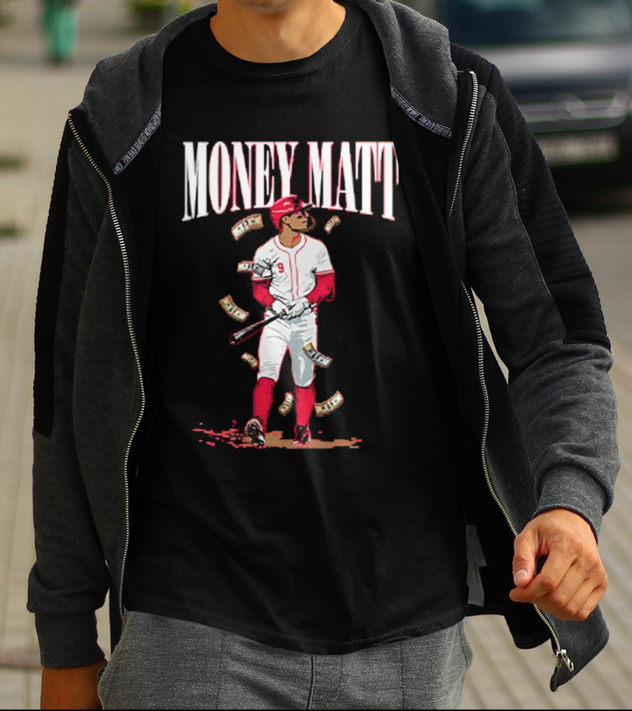 Money Matt McLain Red Baseball Player Icon T-Shirt