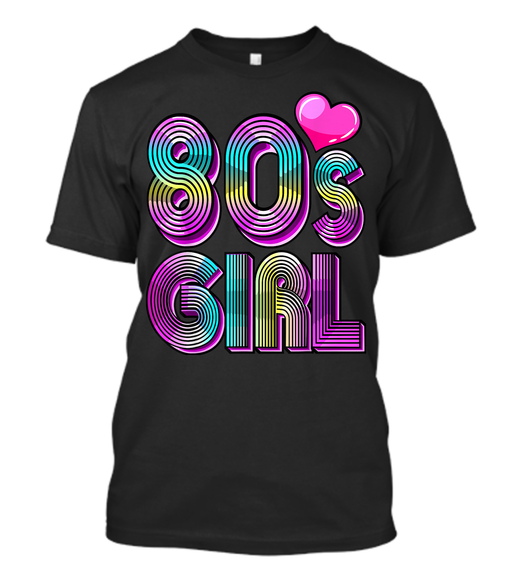 80's Girl Birthday Party Costume Vintage Heart Design Women T-Shirt