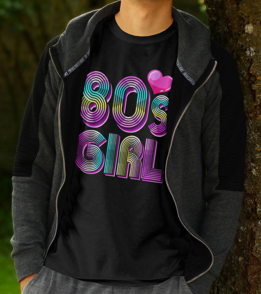 80's Girl Birthday Party Costume Vintage Heart Design Women T-Shirt