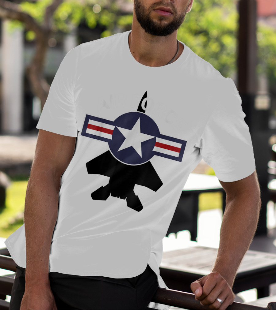 Air Force Vintage Roundel With F15 Jet T-Shirt