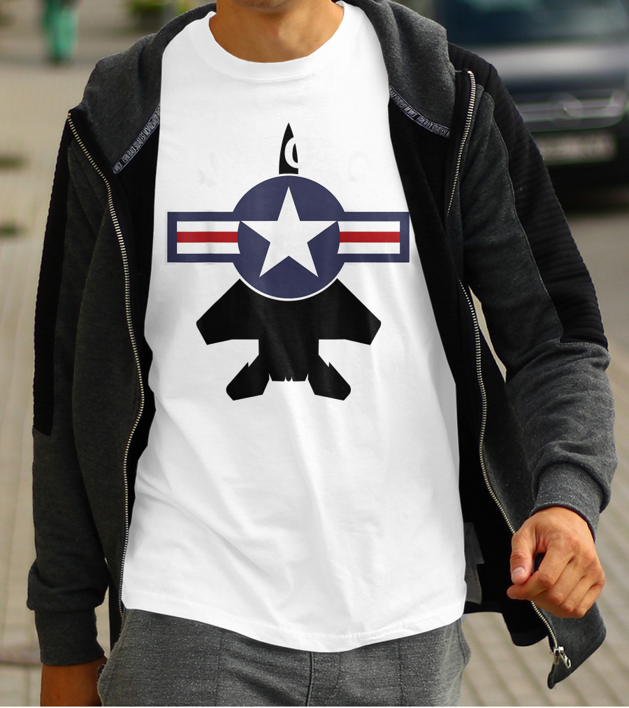 Air Force Vintage Roundel With F15 Jet T-Shirt