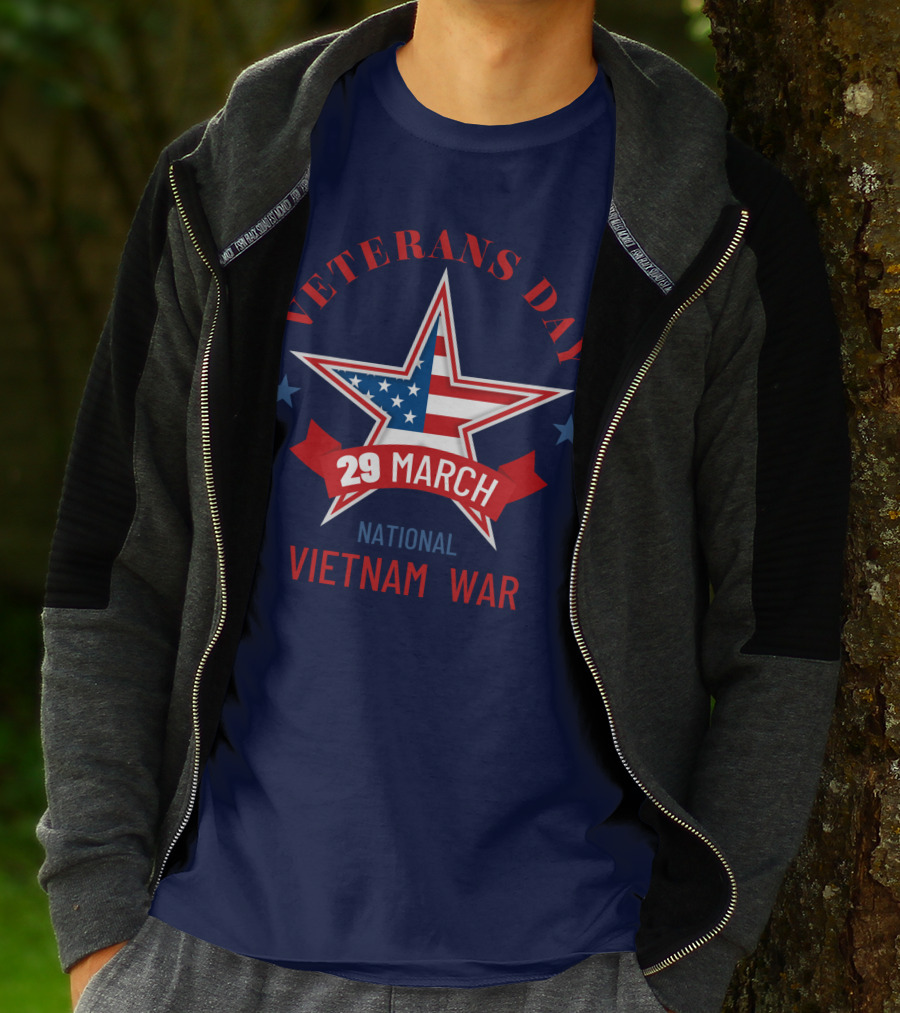 Veterans Day 29 March National Vietnam War USA Flag Star T-Shirt