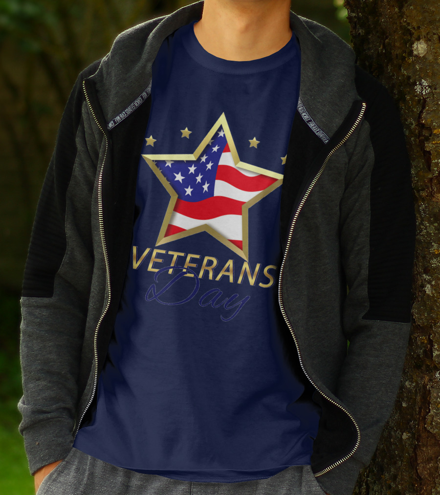 American Star And Stripes Veterans Day T-Shirt