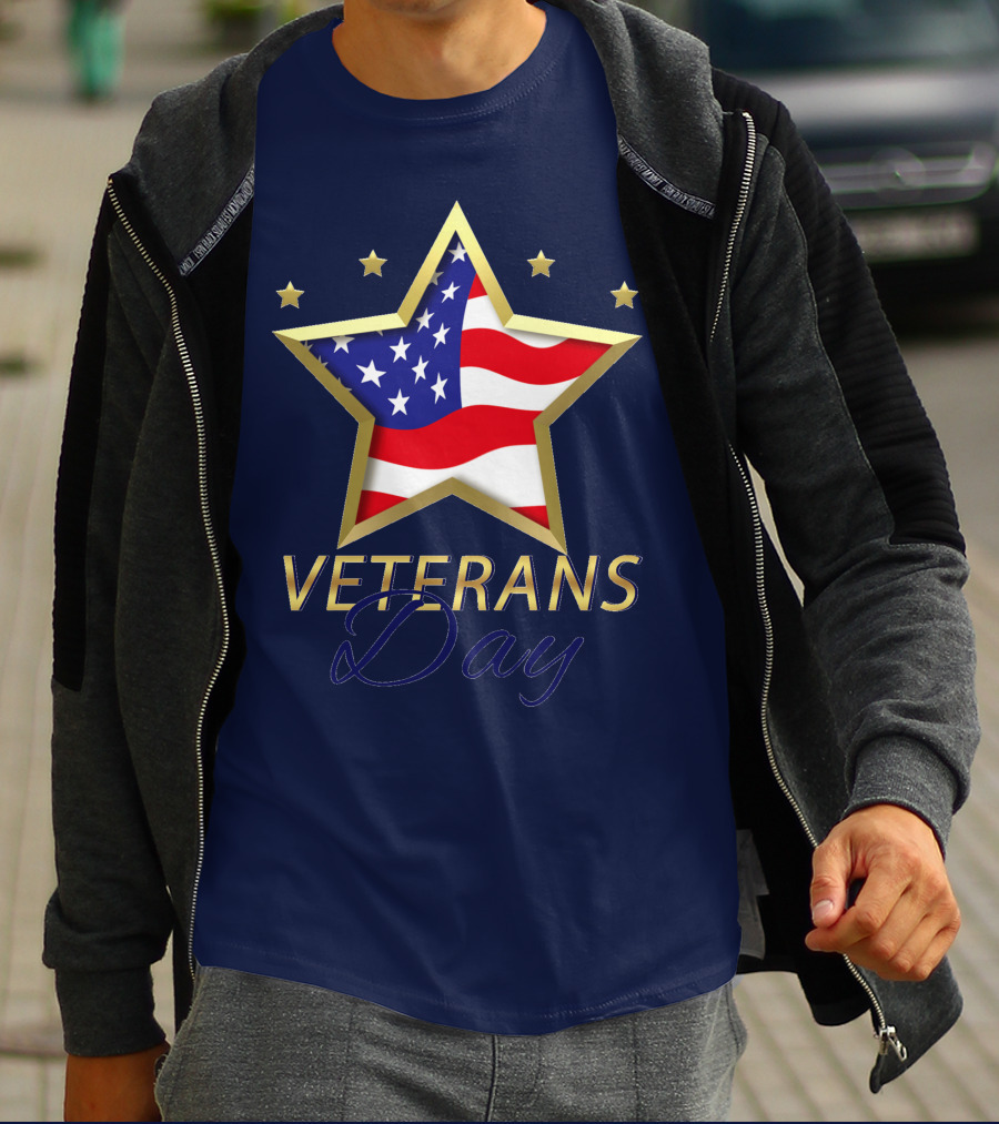 American Star And Stripes Veterans Day T-Shirt