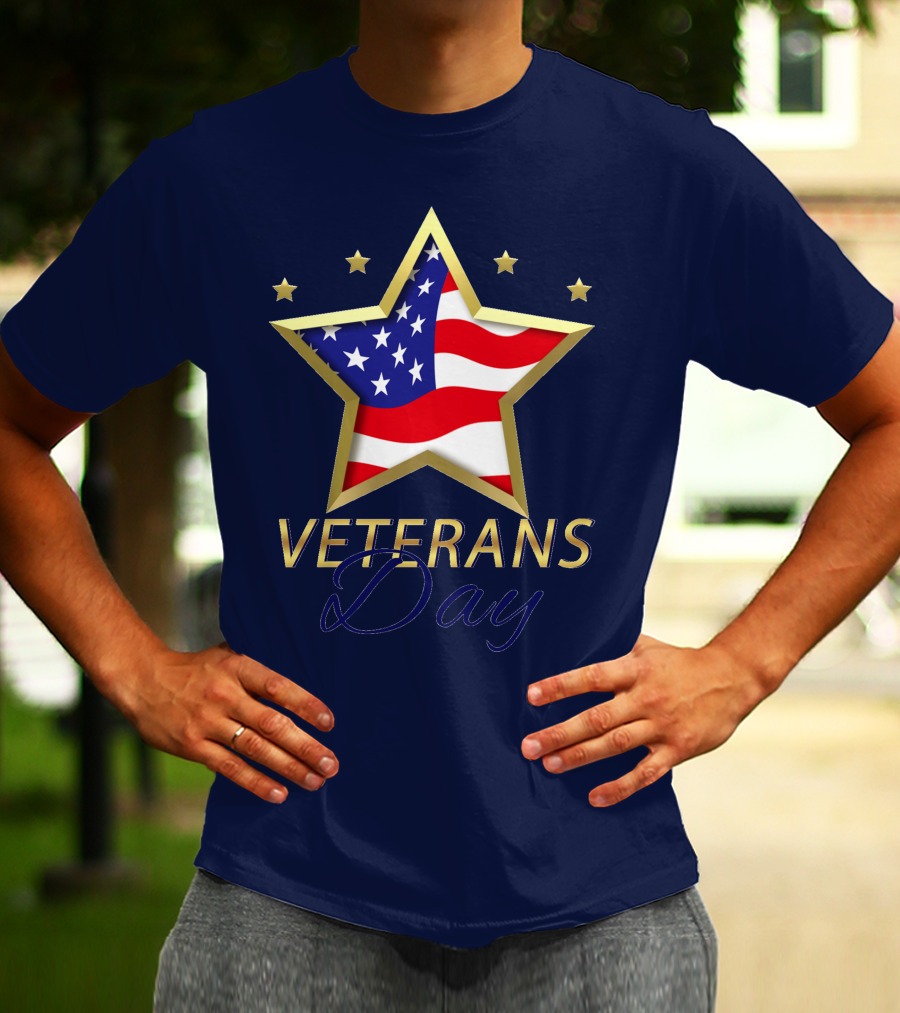 American Star And Stripes Veterans Day T-Shirt
