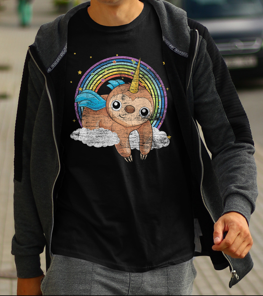 Slothicorn Unicorn Rainbow Magical Animal Zoo Lover T-Shirt