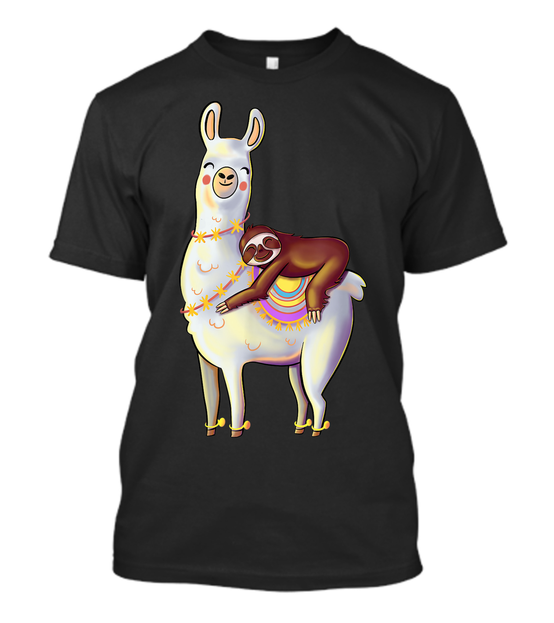Lazy Sloth On Llama Funny Hiking Birthday Adventure T-Shirt