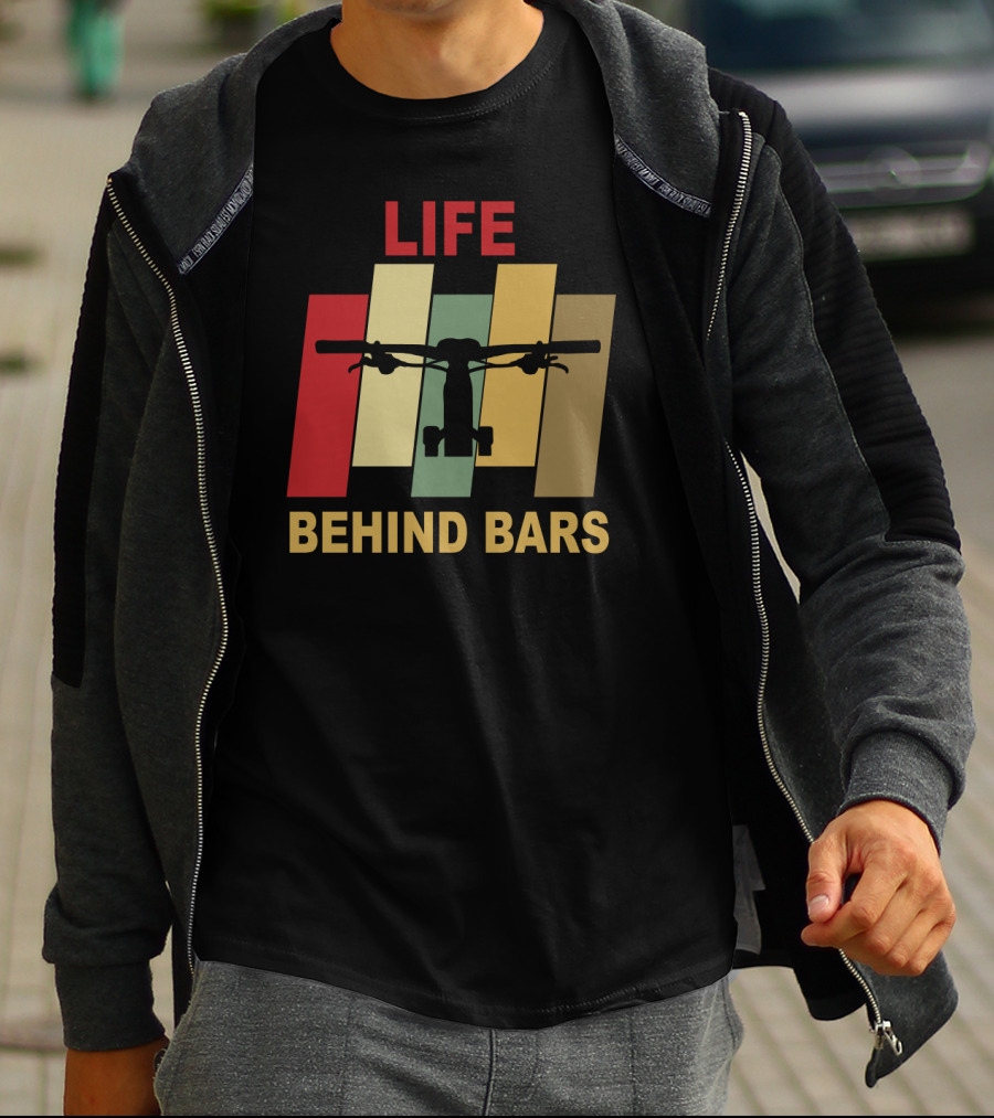 Life Behind Bars Mountain Biking Handlebar T-Shirt