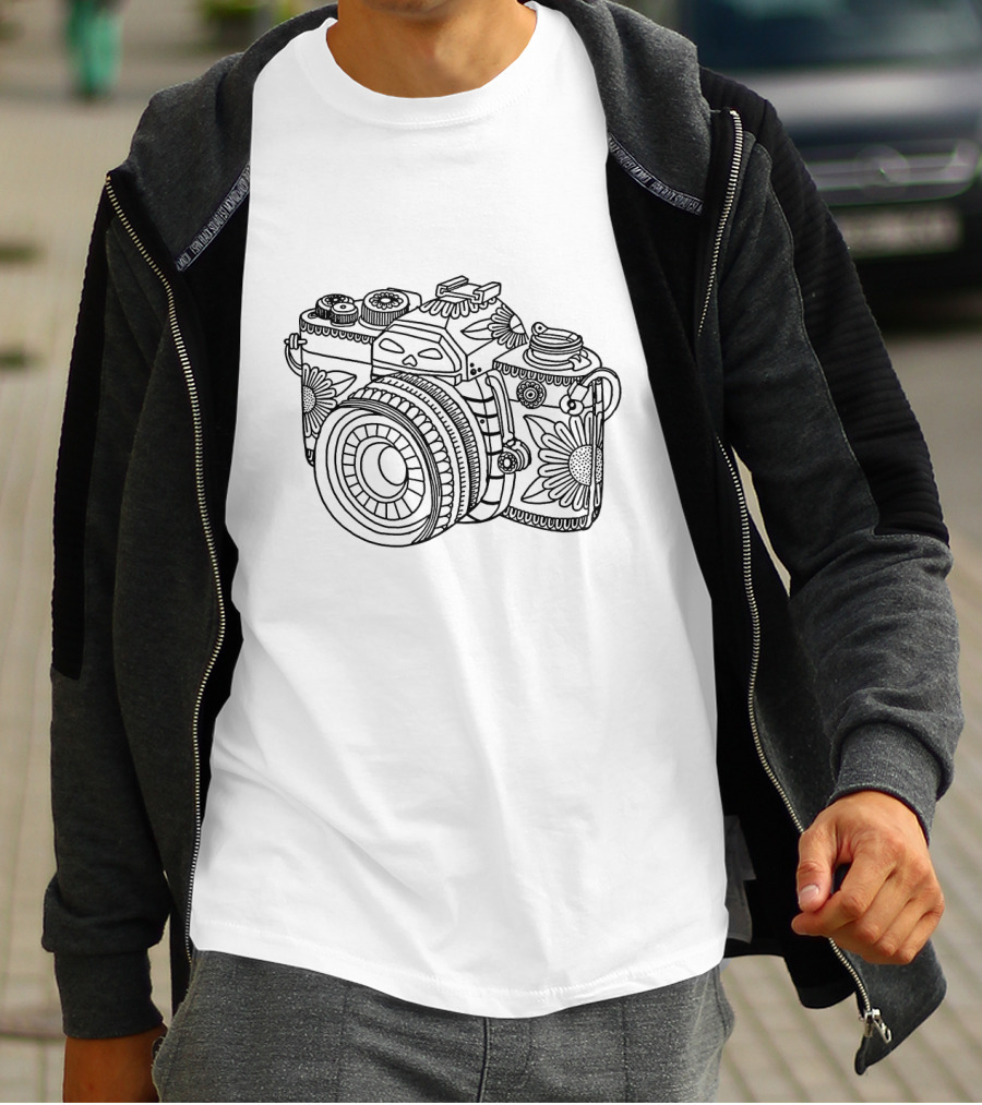 Camera Flower Pattern For Photographer's Aesthetic T-Shirt