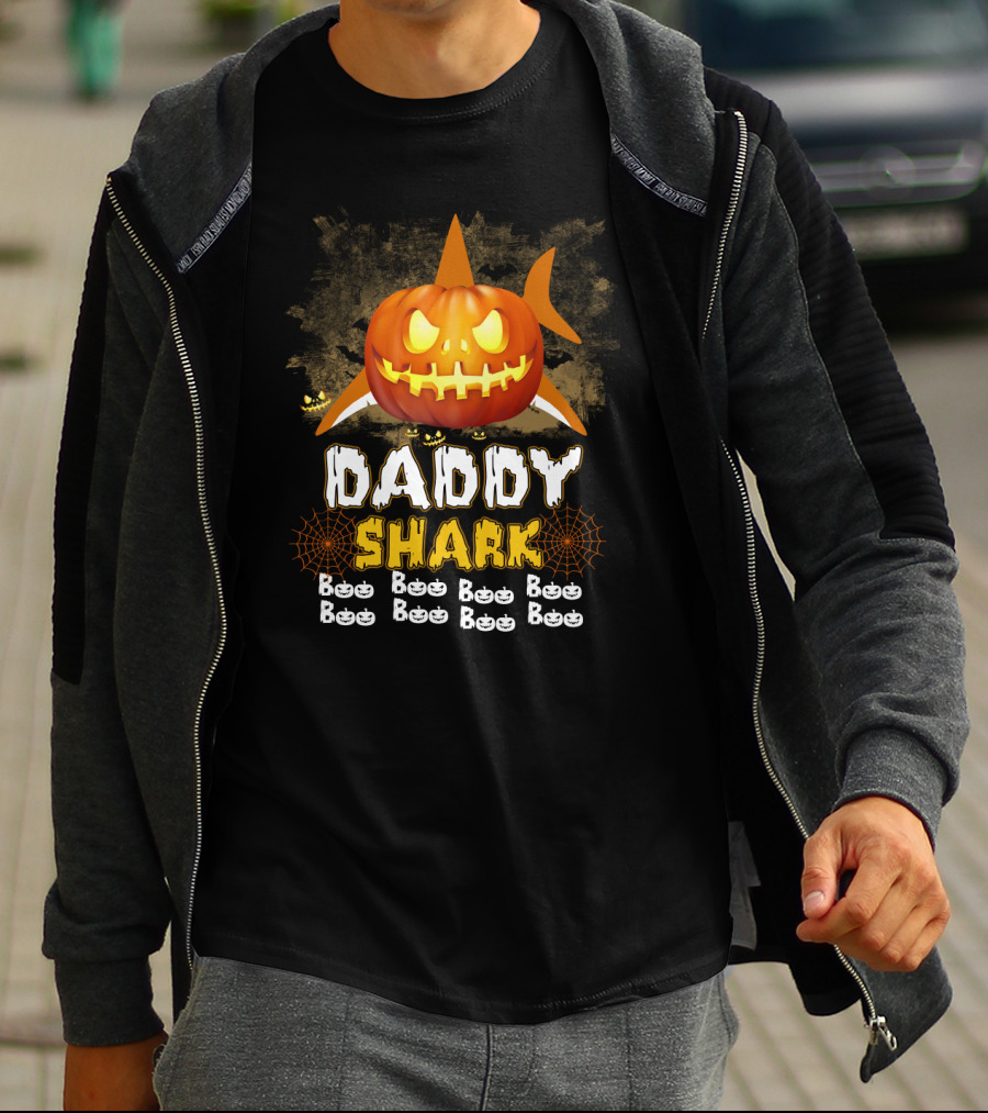 Daddy Shark Halloween Pumpkin Boo T-Shirt