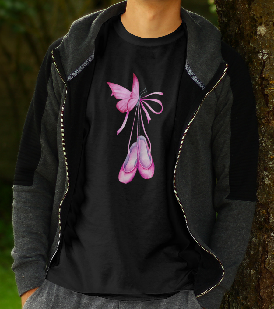 Ballet Shoes Pink Butterfly Ballet T-Shirt