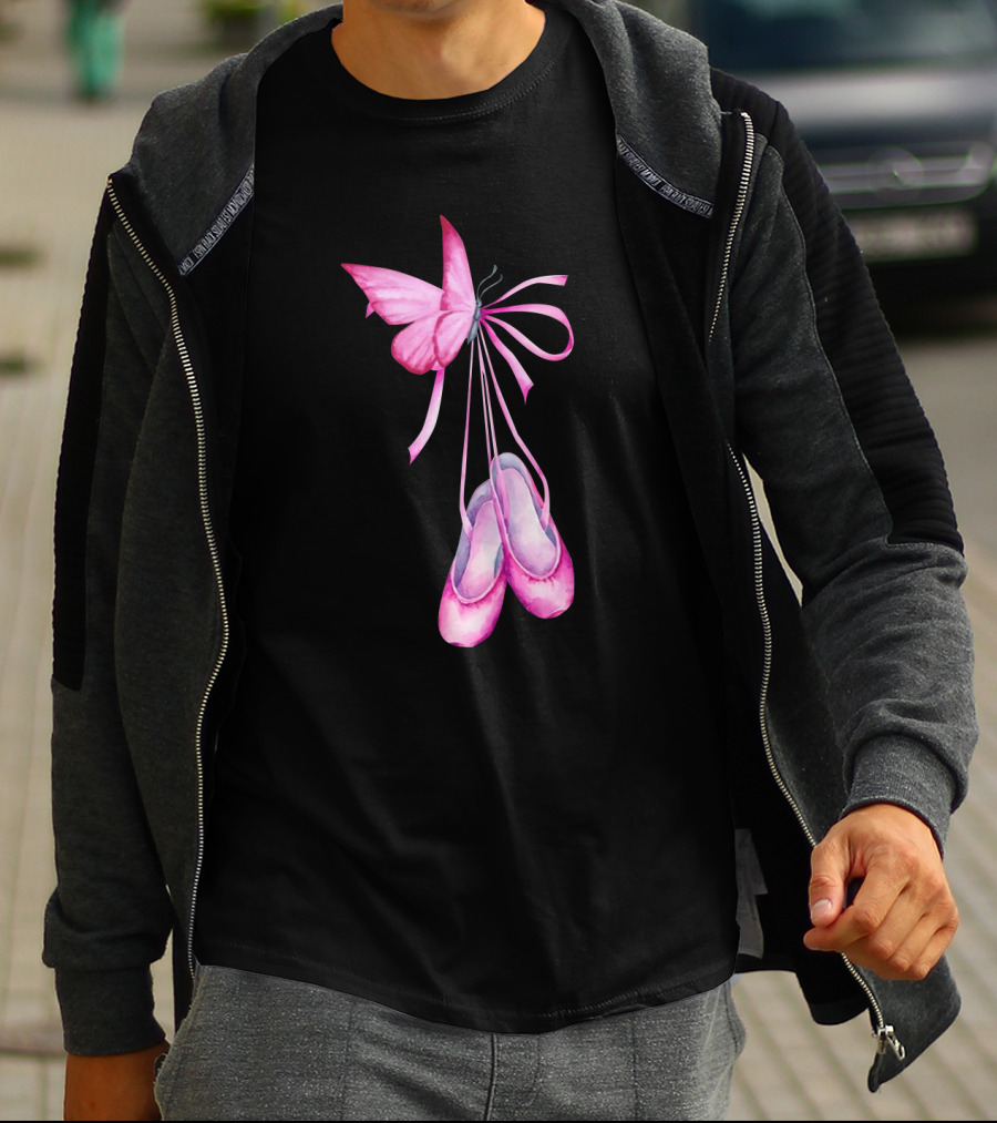 Ballet Shoes Pink Butterfly Ballet T-Shirt