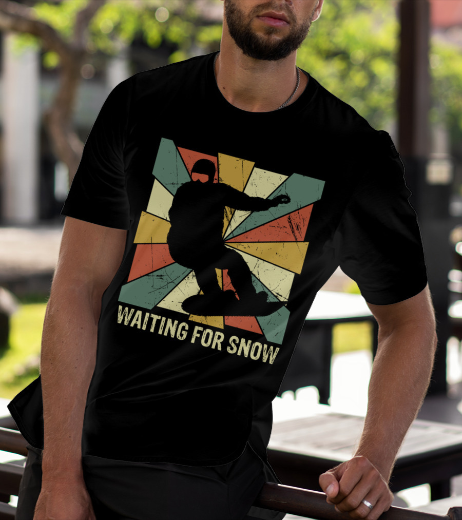 Waiting For Snow Vintage Snowboarding T-Shirt