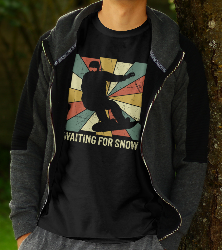 Waiting For Snow Vintage Snowboarding T-Shirt