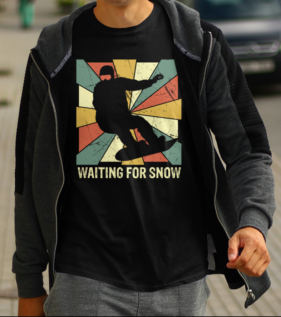 Waiting For Snow Vintage Snowboarding T-Shirt