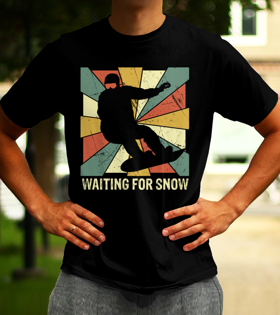 Waiting For Snow Vintage Snowboarding T-Shirt