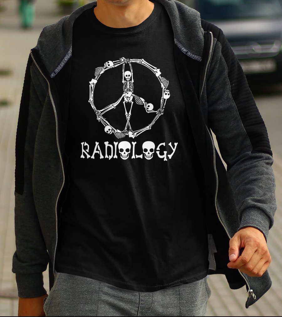 Radiology Peace Skeleton T-Shirt