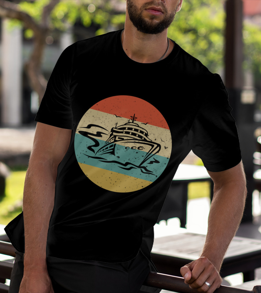 Retro Cruise Ship Vintage Ocean Adventure T-Shirt