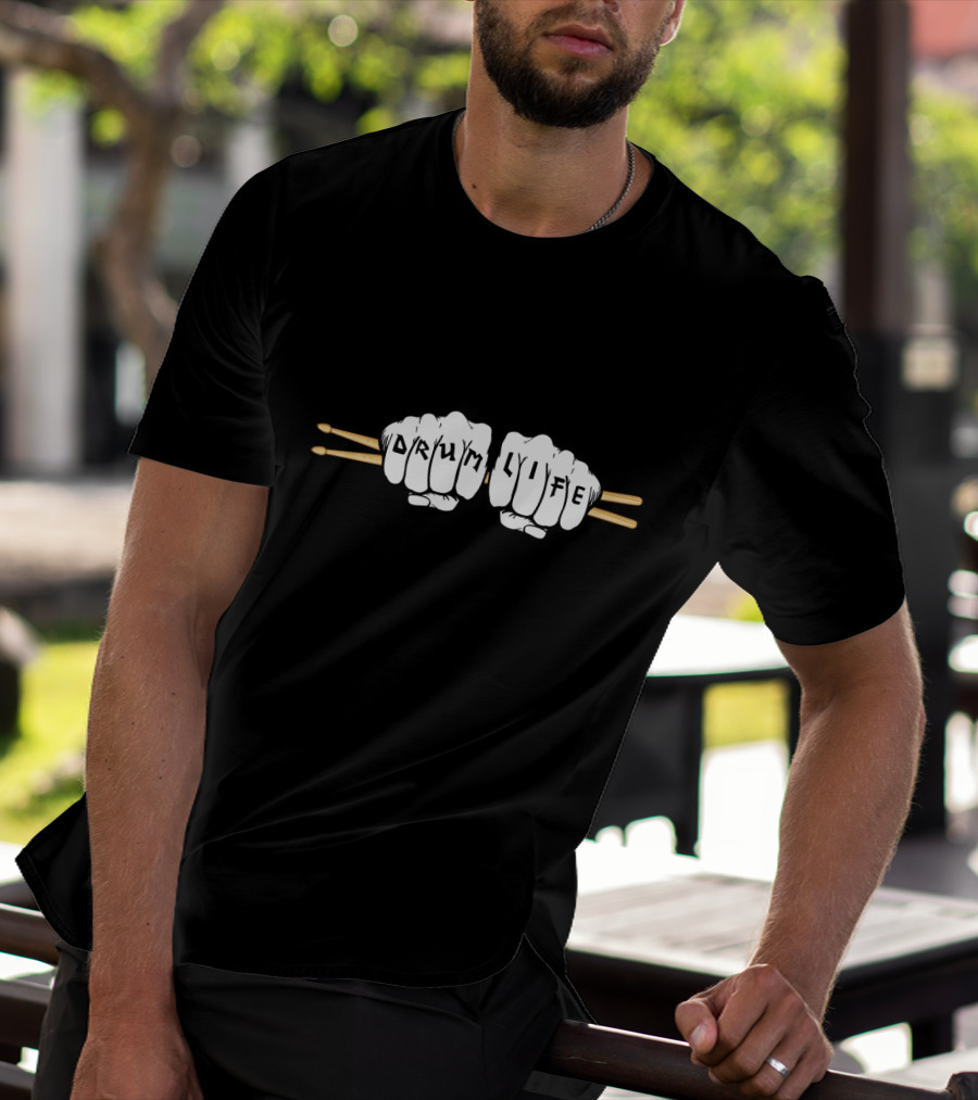 Drum Life Fist Bump With Drumsticks T-Shirt