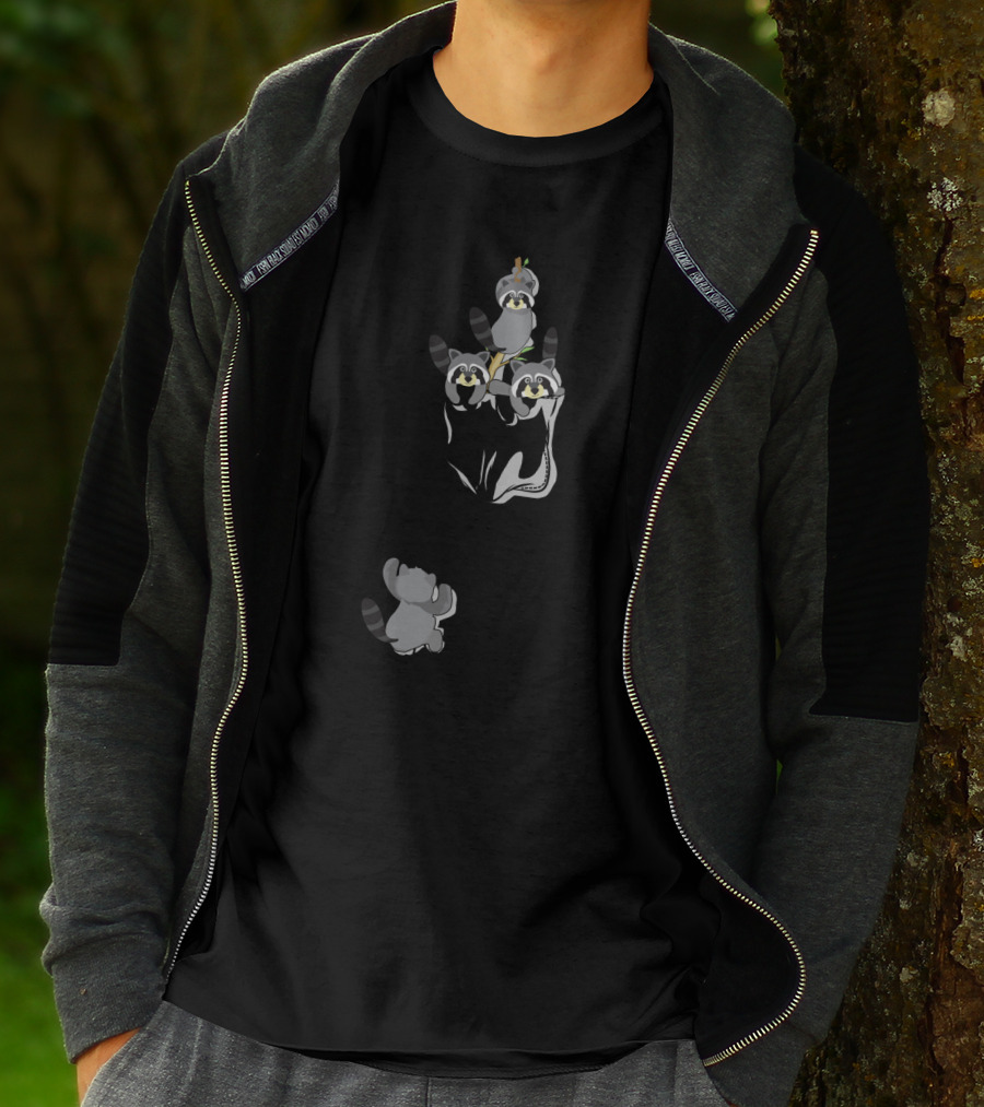 Raccoon Trio Climbing Pocket Adventure T-Shirt