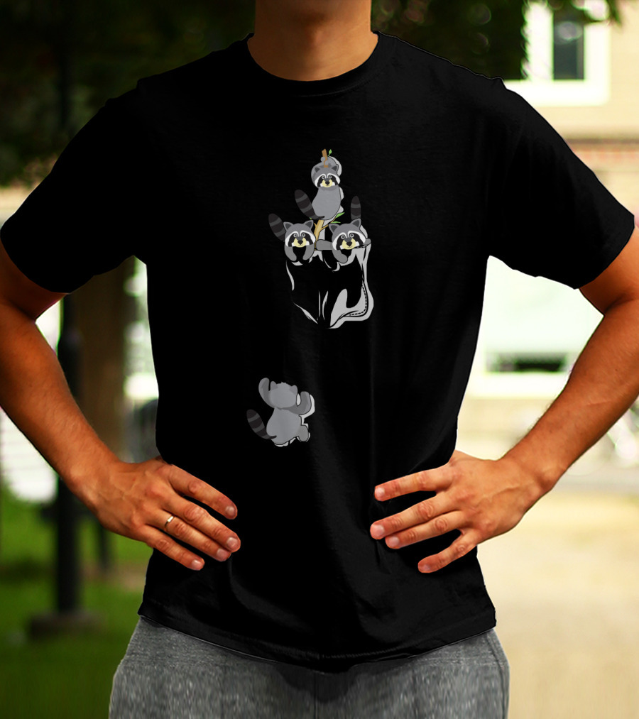 Raccoon Trio Climbing Pocket Adventure T-Shirt